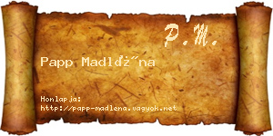 Papp Madléna névjegykártya